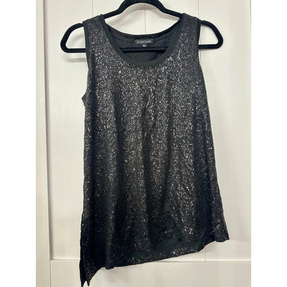 Eileen Fisher Sequin Tank Tunic in black size XS